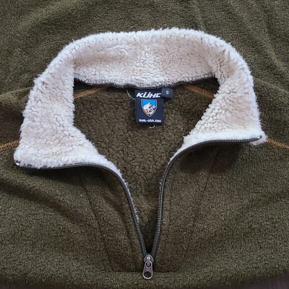 Kuhl Europa Alfpaca Fleece 1/4 Zip Pullover Olive Green Small - Picture 4 of 8